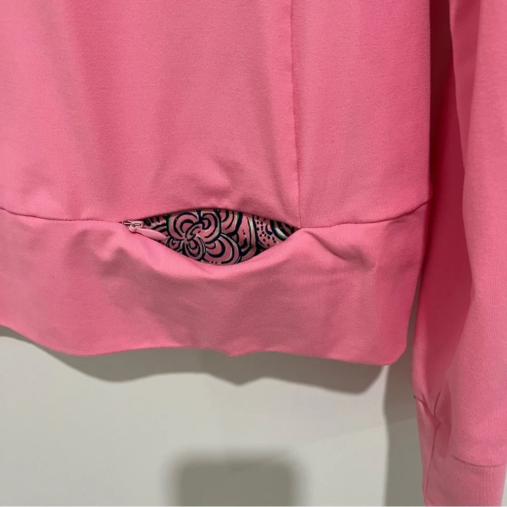 Lilly Pulitzer Pink Half-Zip Pullover Long Sleeve Top size medium - Picture 2 of 8